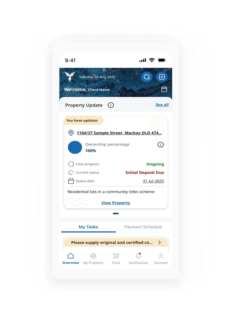 Buyer/Seller Progress Tracking Placeholder